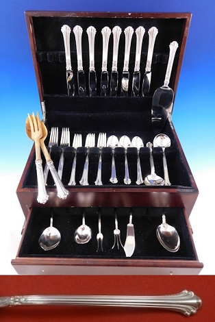 Silver Plumes by Towle Sterling Silver Flatware Set for 8 Service 49 pcs Dinner